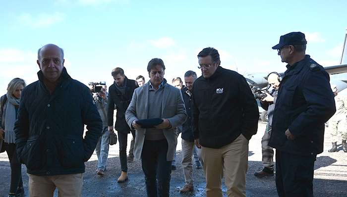 El Intendente interino Fermín Farinha y el Presidente Luis Lacalle Pou recorrieron las zonas más afectadas por la turbonada